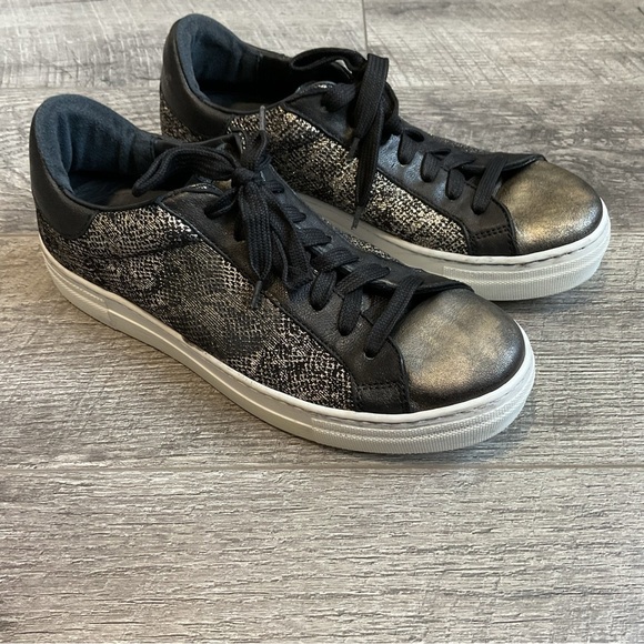 Nira Rubens Shoes - Nira Rubens Black Metallic Glitter Animal Print Sneakers Size 40 US 10